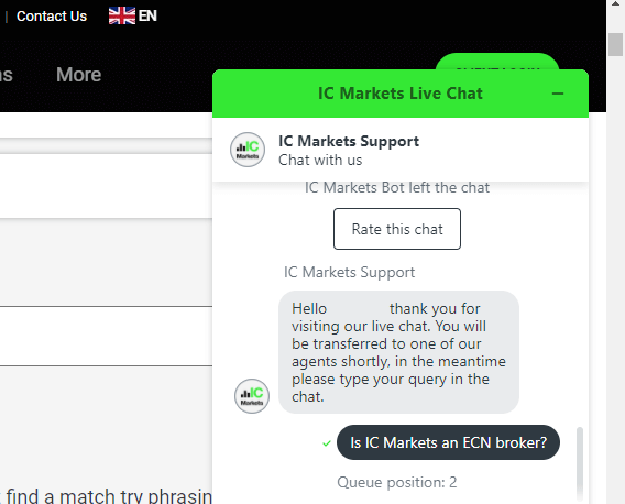 IC Markets Live Chat Support