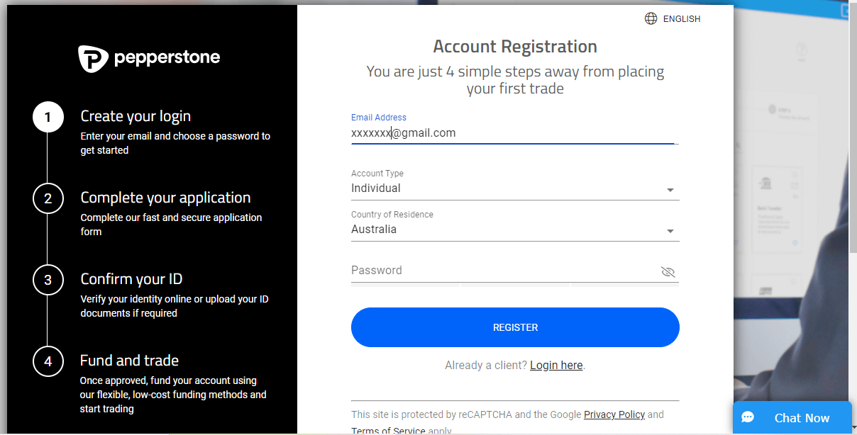 Registering for New Account