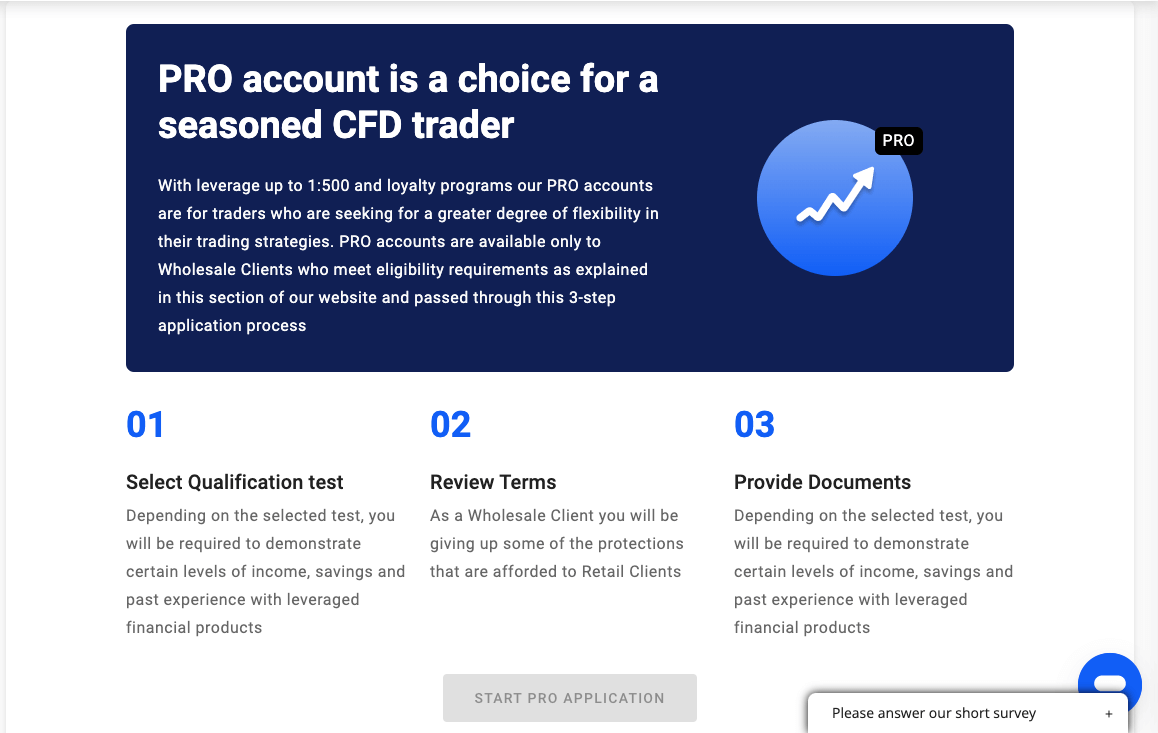 Professional Account Requirement on Admiral Markets