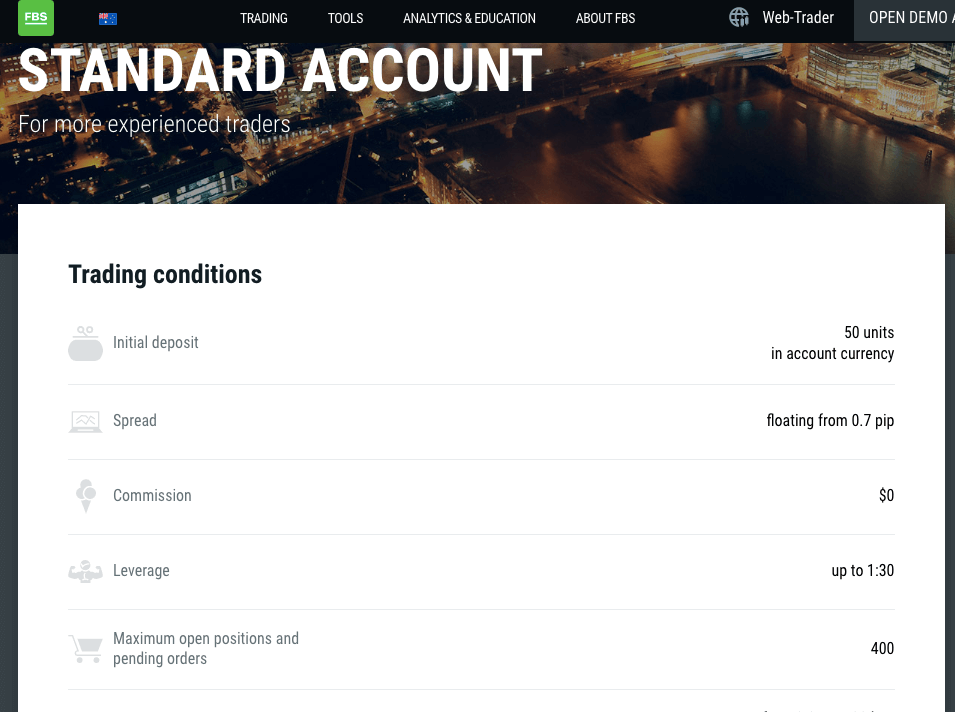 FBS Australia Standard Account