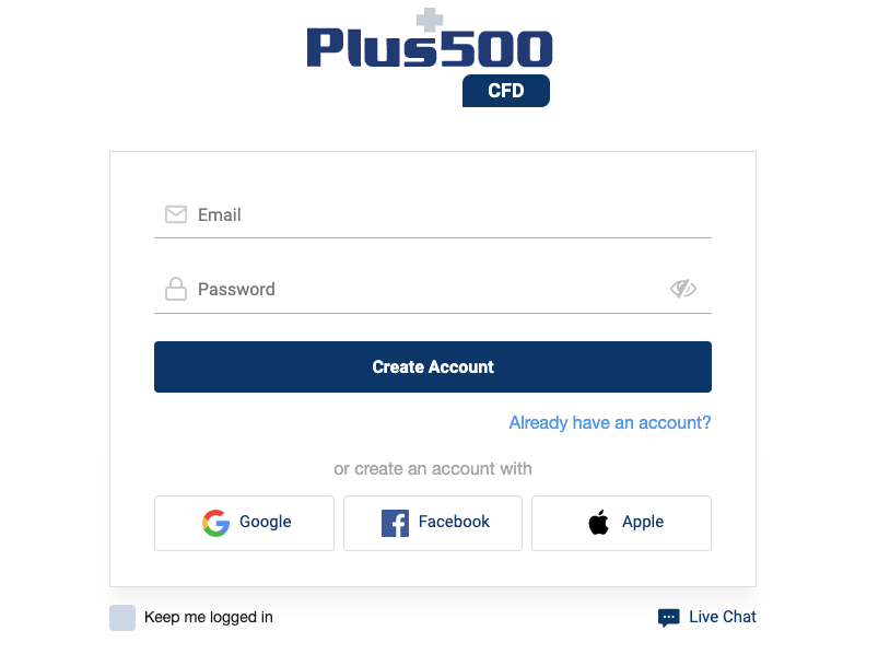 Create Account on Plus500 Australia