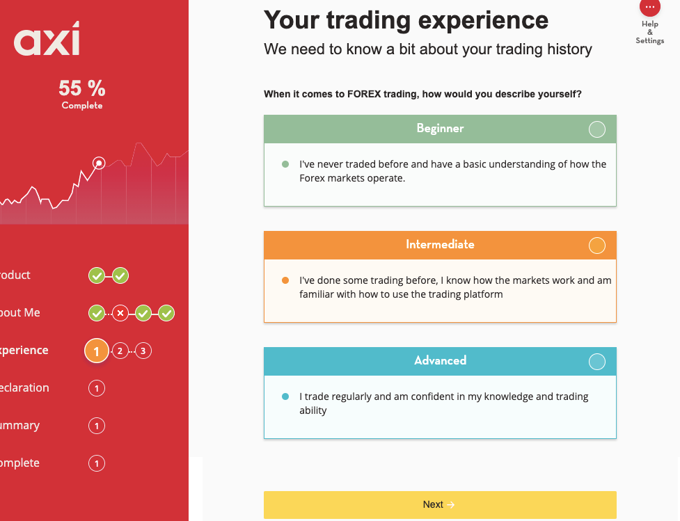 Trading Experience on Axi