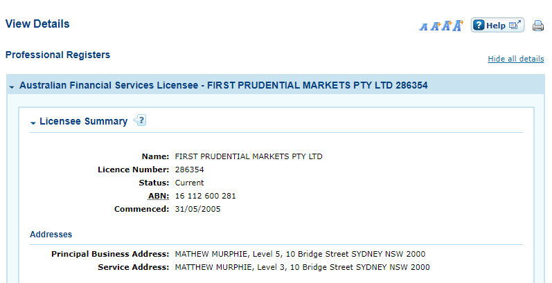 FP Markets ASIC License