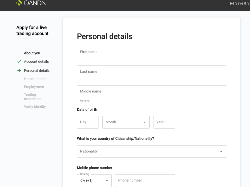 OANDA Registration Requirement