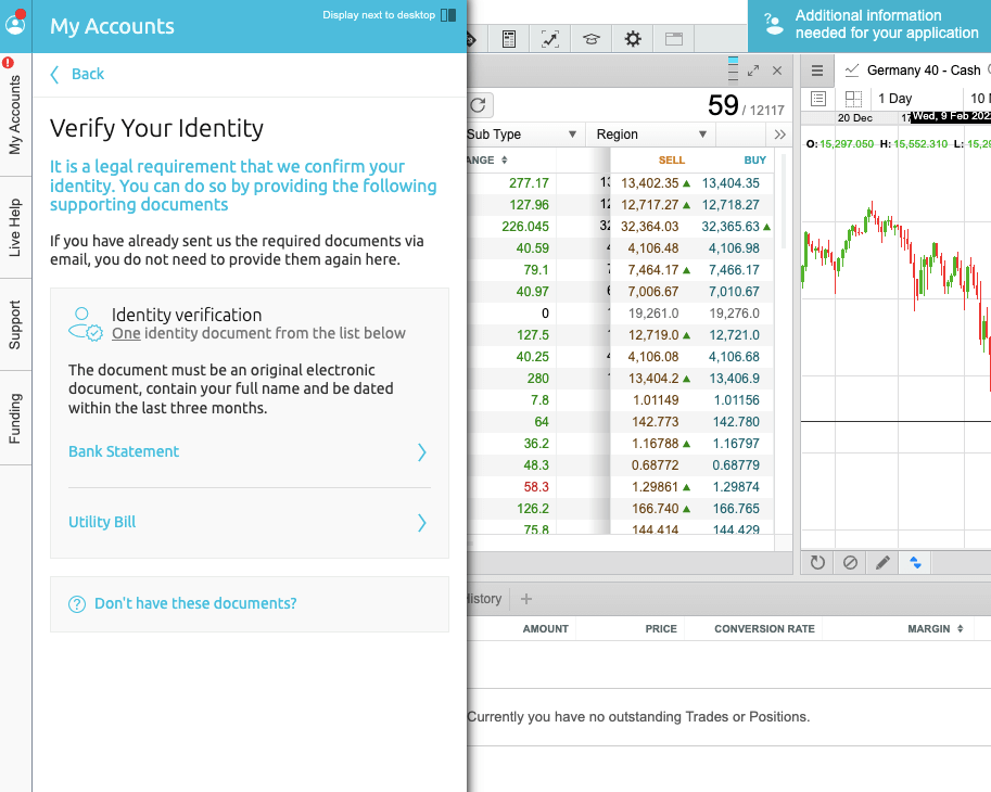 Verify Account on CMC Markets Canada