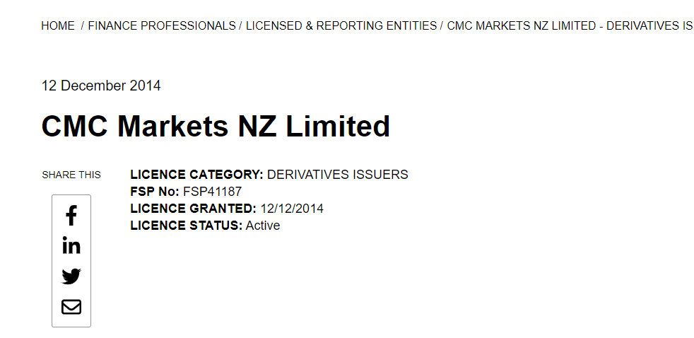 CMC Markets NZ Regulation