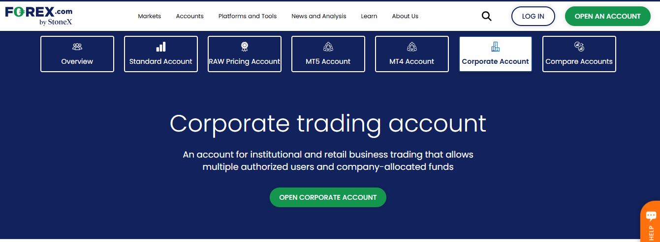 Forex.com Company Account