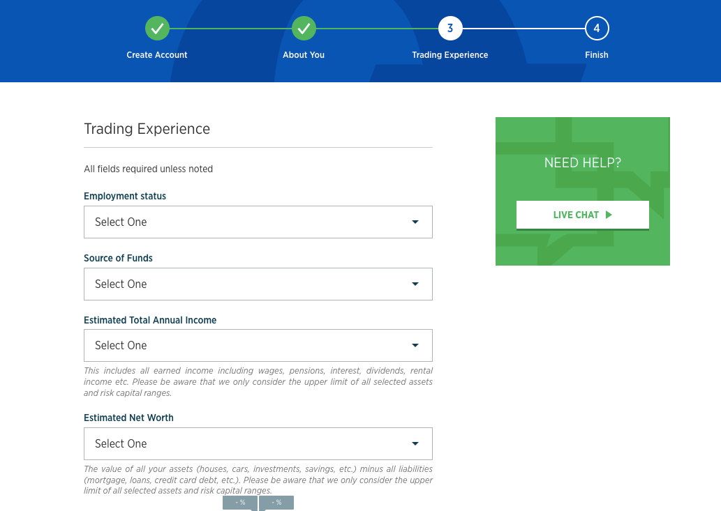 Register on Forex.com