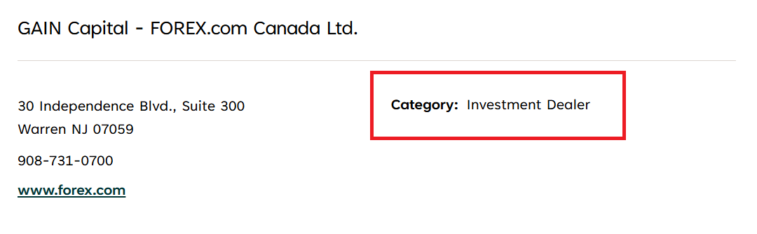 Check legal forex broker's license in Canada