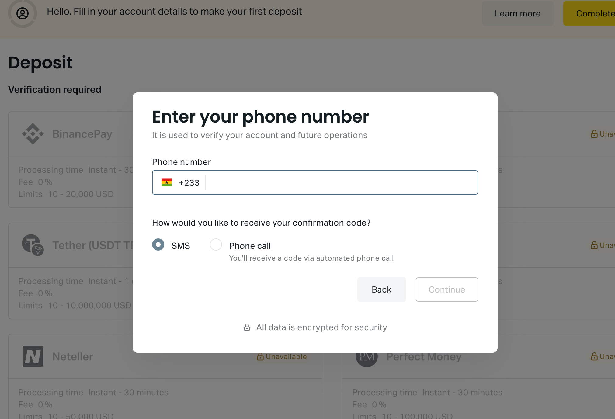 Phone Verification on Exness