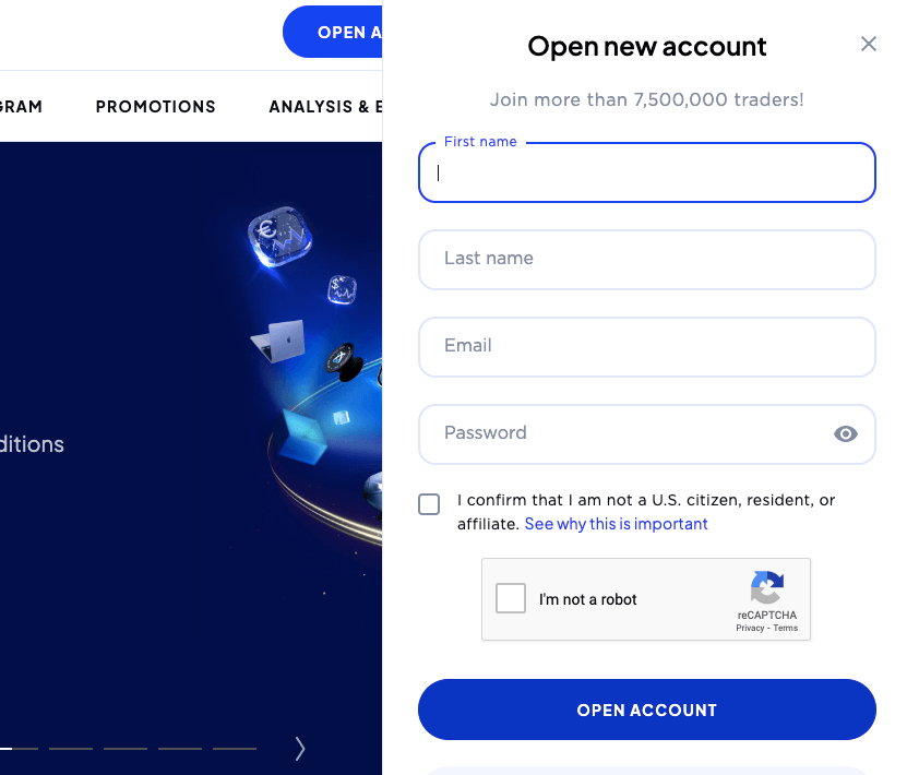 OctaFX Open New Account