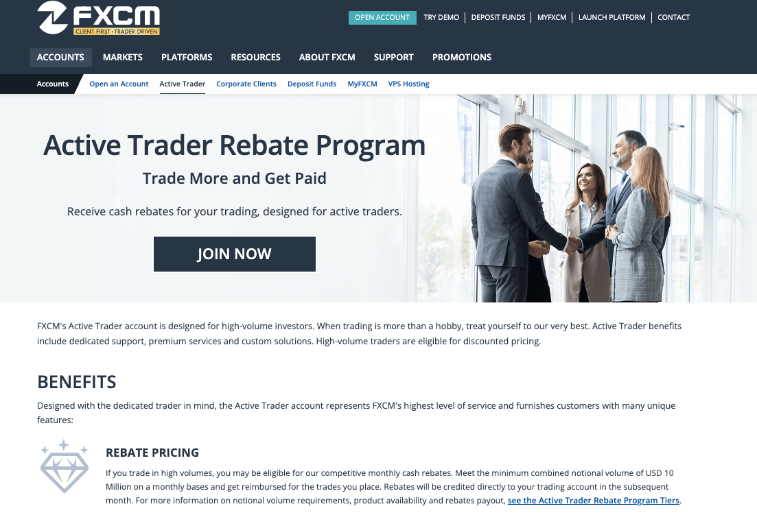 Active Trader Account on FXCM Malaysia