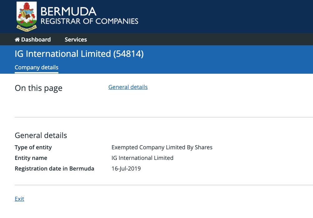 IG Markets Regulation in Bermuda