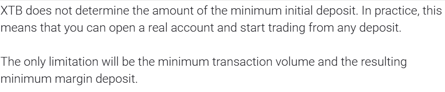 Example of Minimum Deposit at Forex Broker