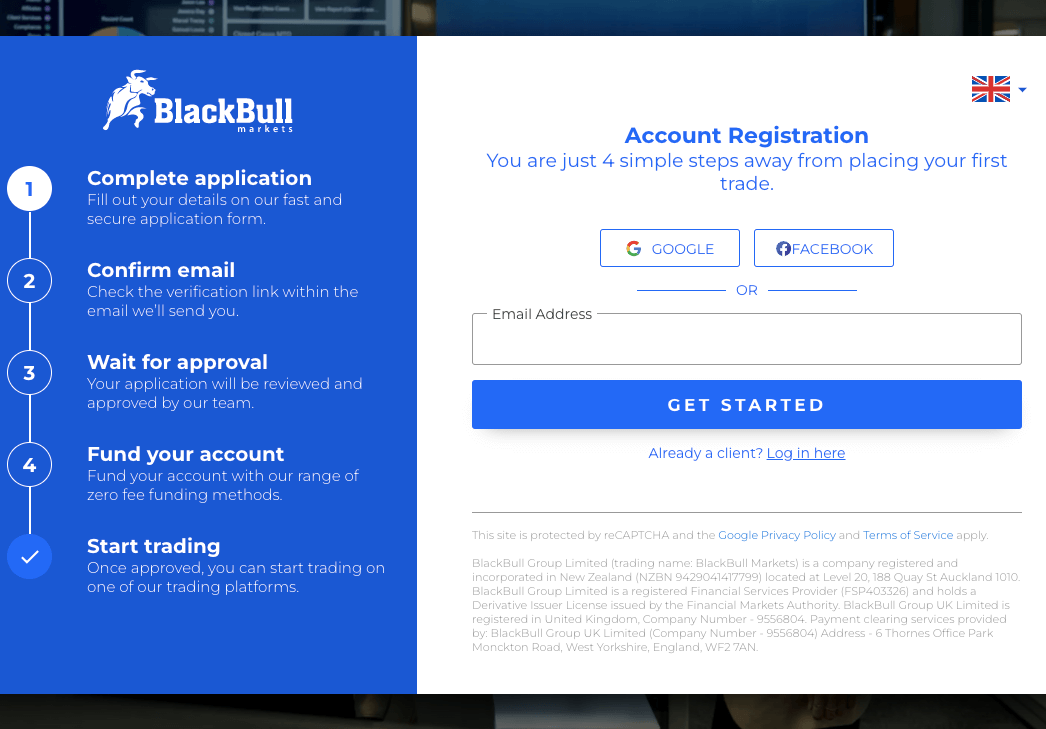 Create Account on BlackBull Markets