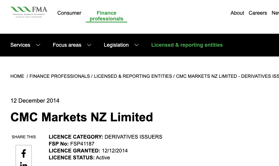 Financial Service Providers License by FMA New Zealand