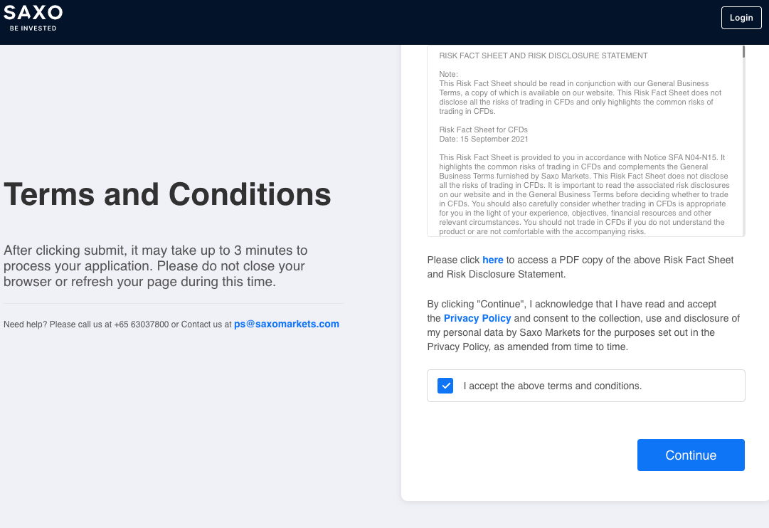 Terms and Conditions Saxo Markets SG
