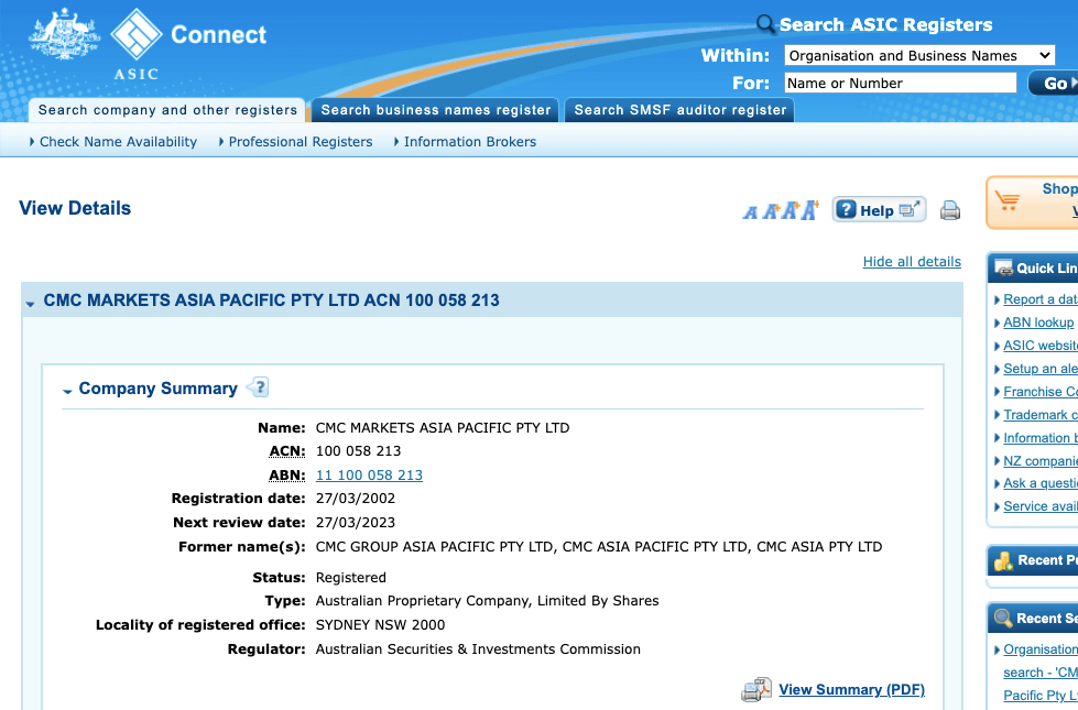 CMC Markets Regulation in Australia