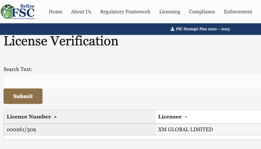 XM License in Belize