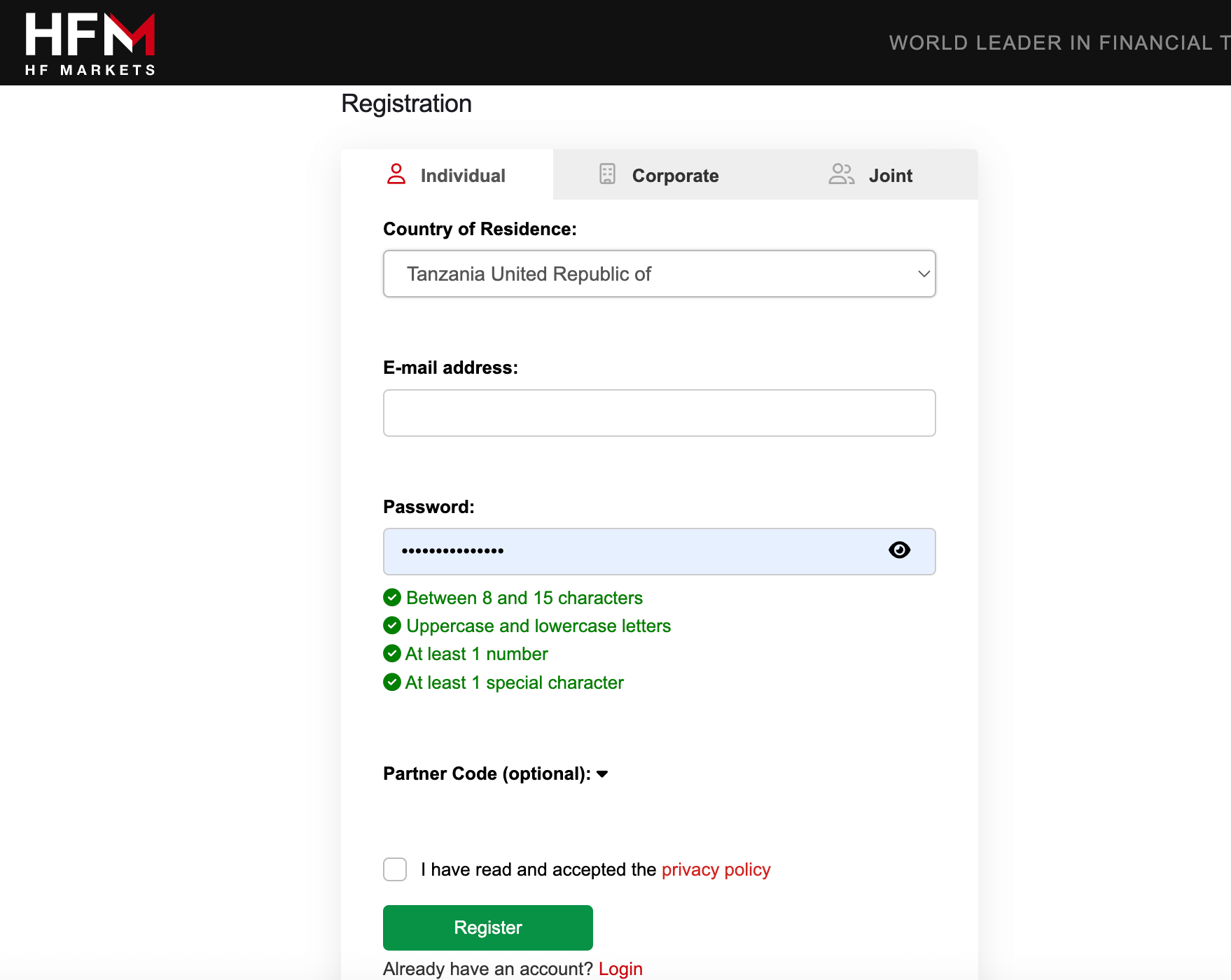 Open Live Account on HF Markets