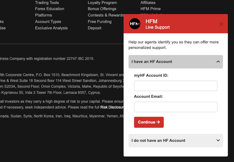 HF Markets Online Support