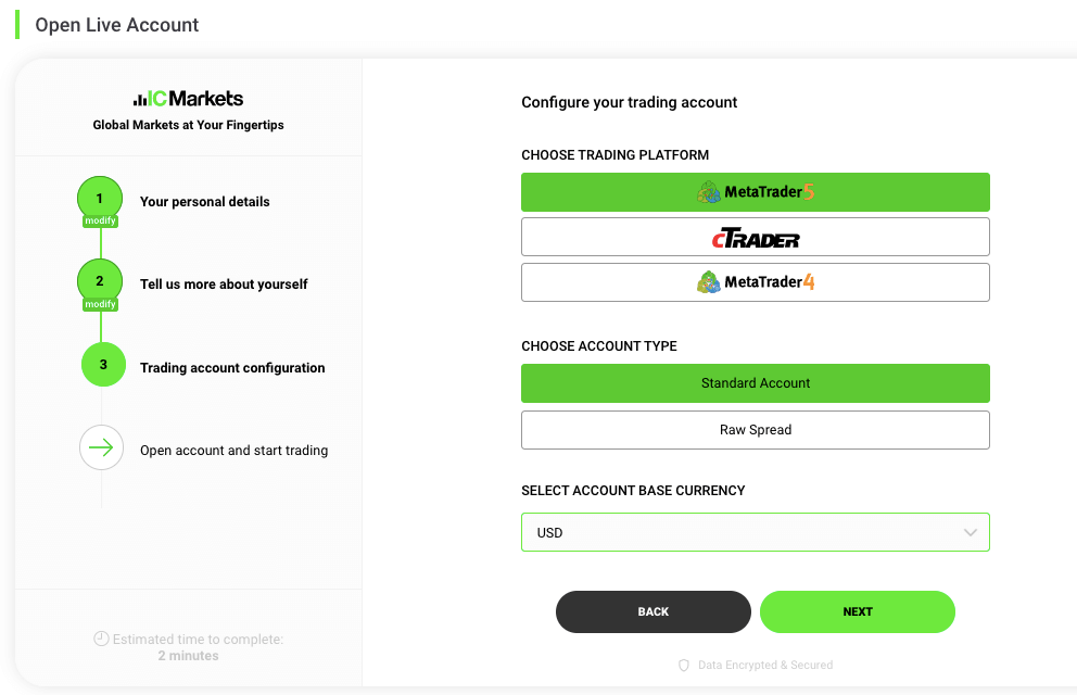 IC Markets Account Registration