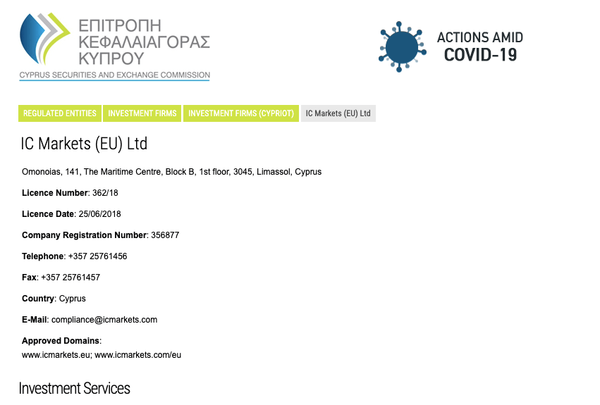 IC Markets Europe Regulation