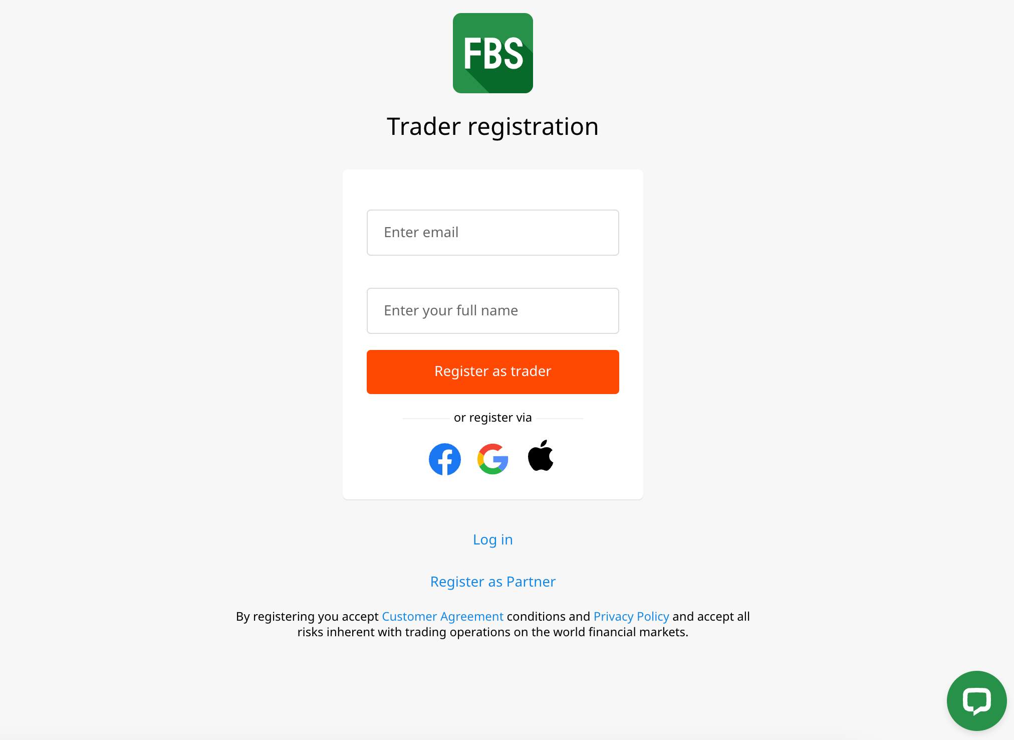 FBS Account Creation