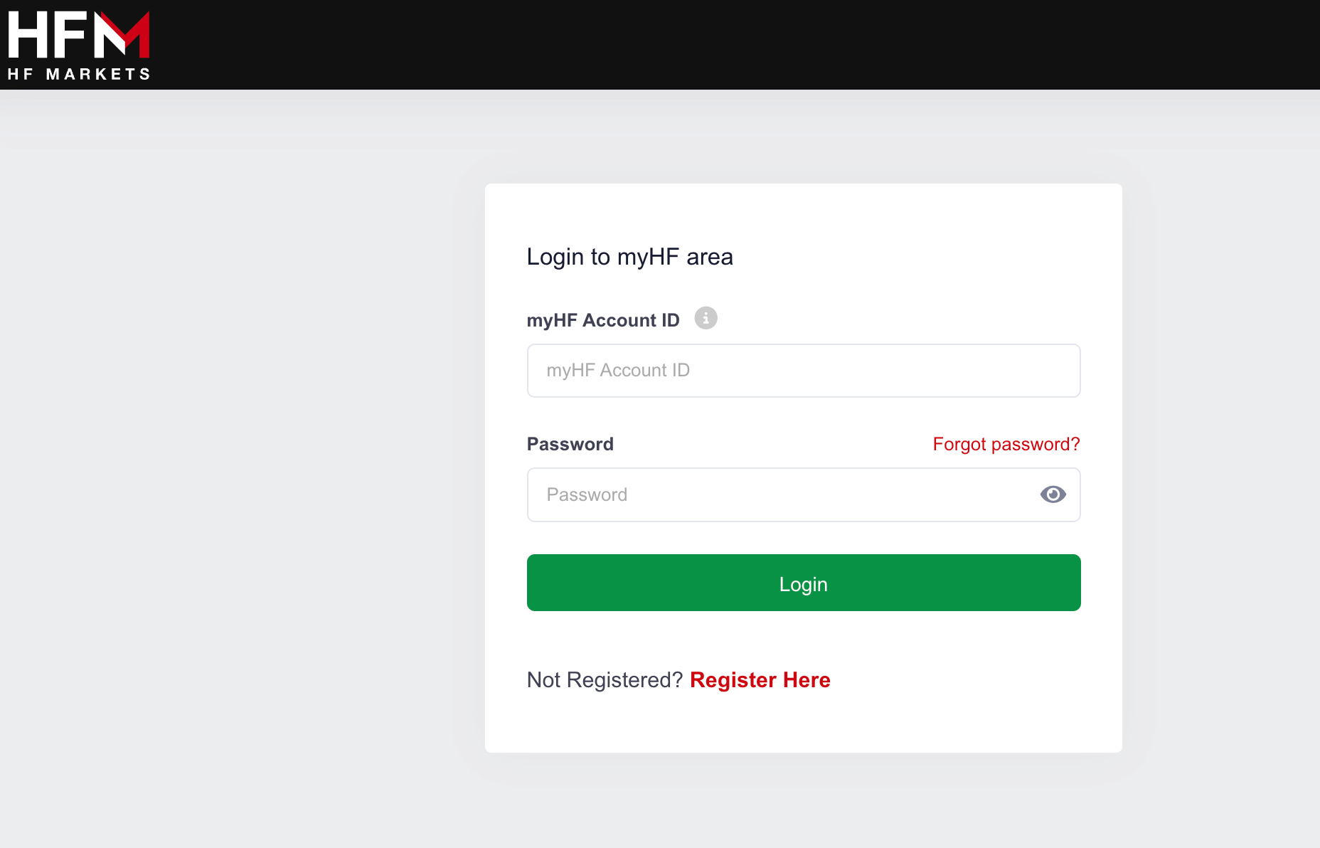 Sign in to HF Markets