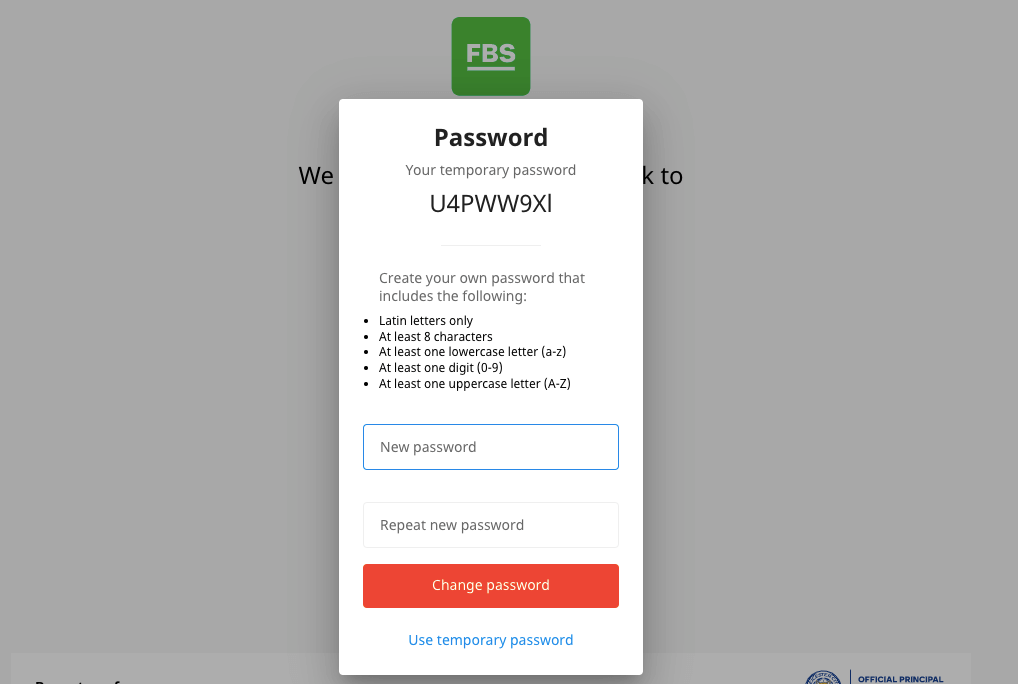 New Account Signup on FBS