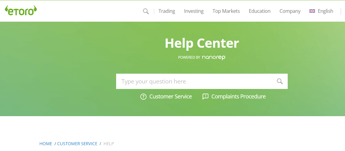 eToro Help Center