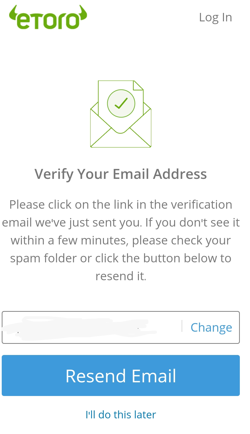 Verify email on Forex Trading App