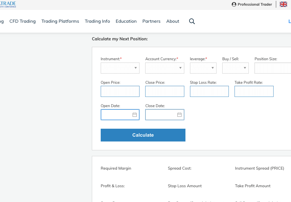 AvaTrade Swap Calculator