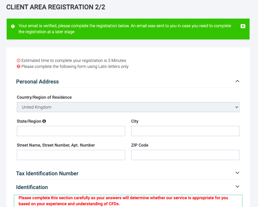 Tickmill Account Registration