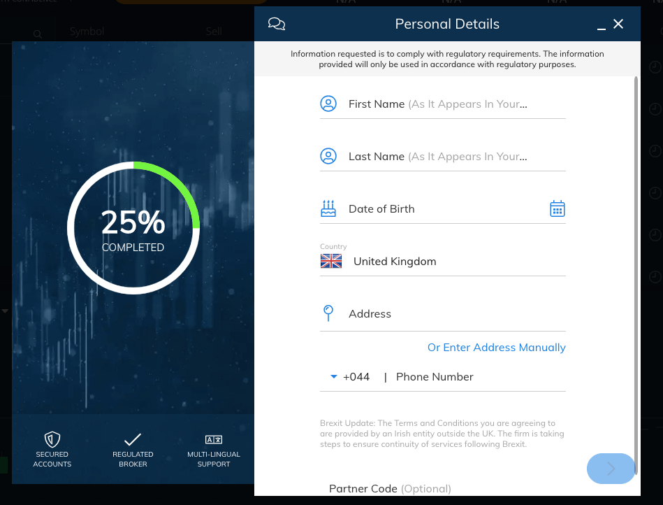 Register on AvaTrade UK