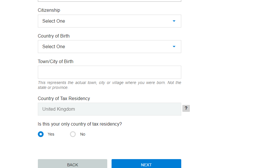 City Index Account Registration