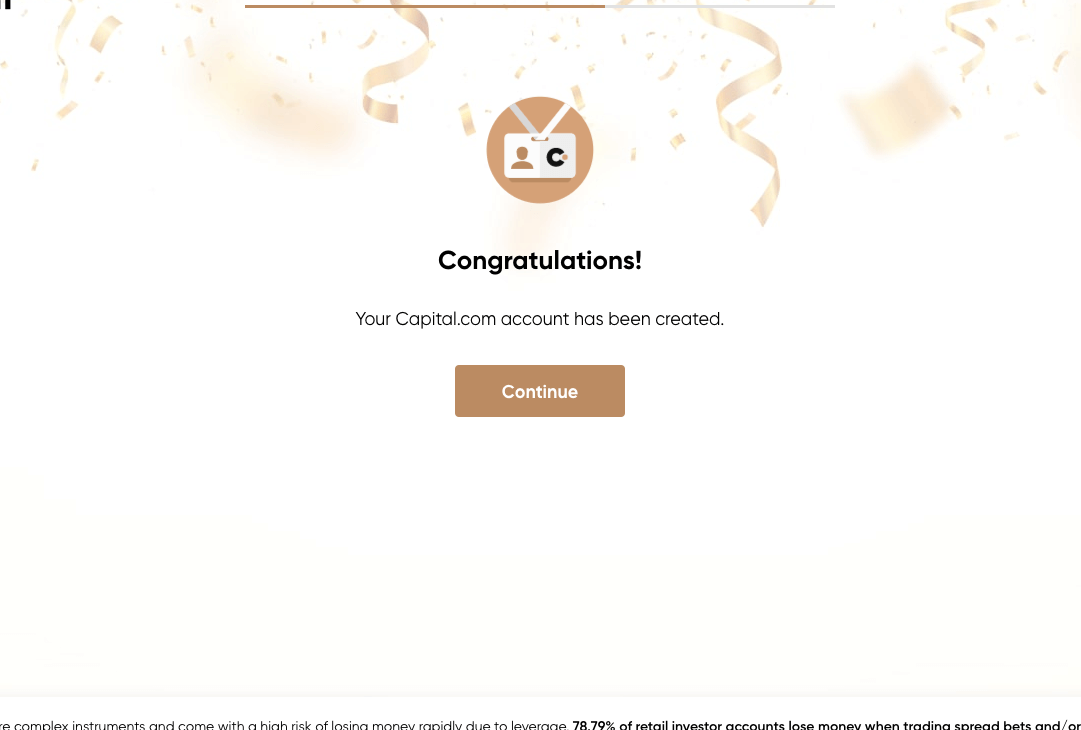 Capital.com Account Creation