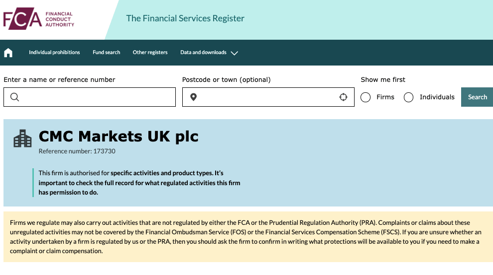 CMC Markets UK FCA License
