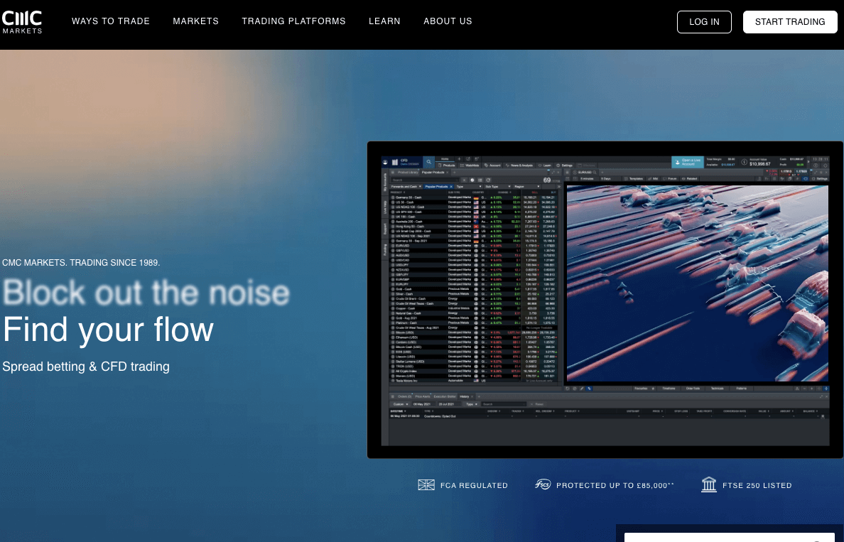 CMC Markets UK Website Homepage