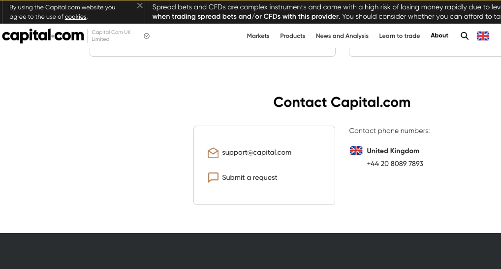 Capital.com UK Contact Details
