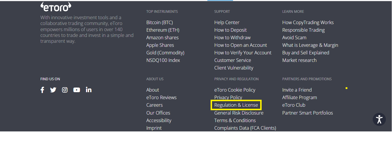 Searching eToro's regulation