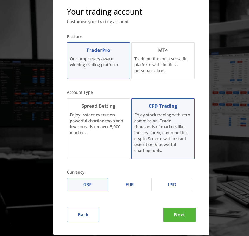 ETX Capital Account Tpes & Base Currency