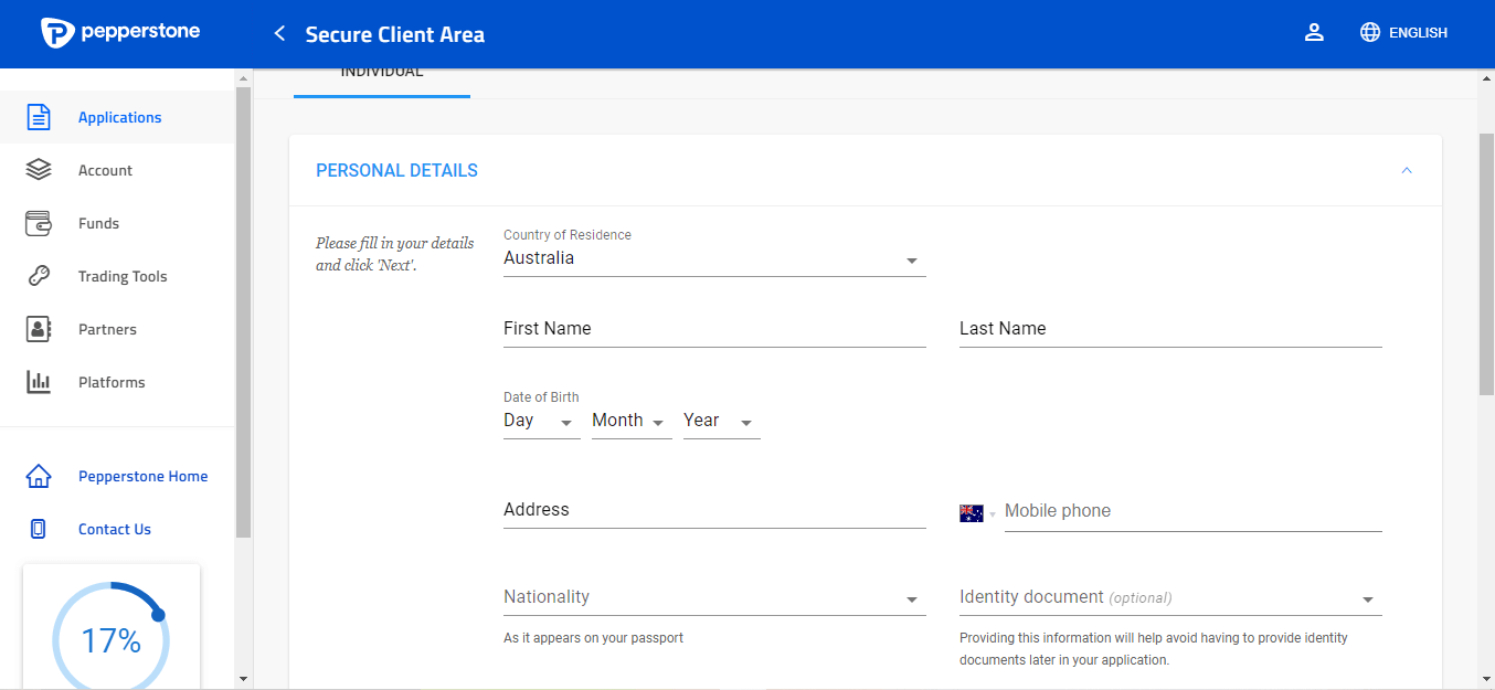 Forex Broker Secure Client Area