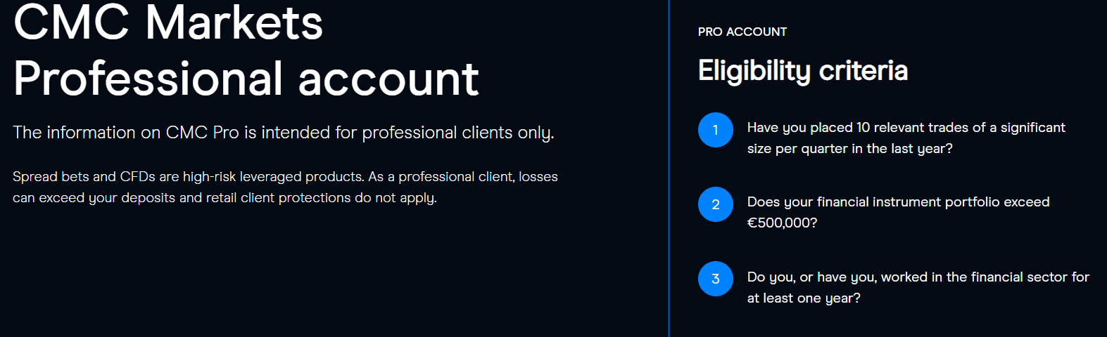 Professional Client Requirements