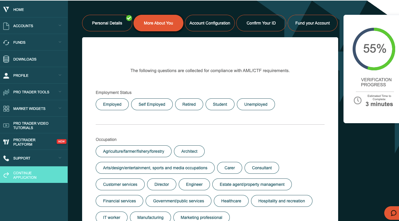 Vantage FX Trader Financial Information