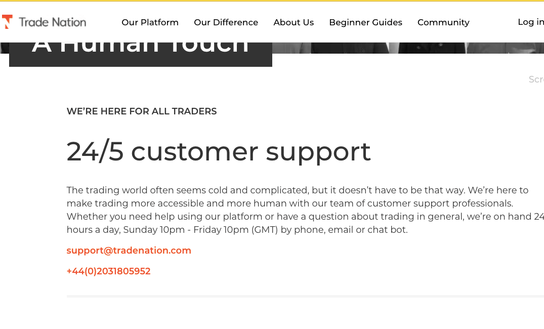 Trade Nation UK Email Support