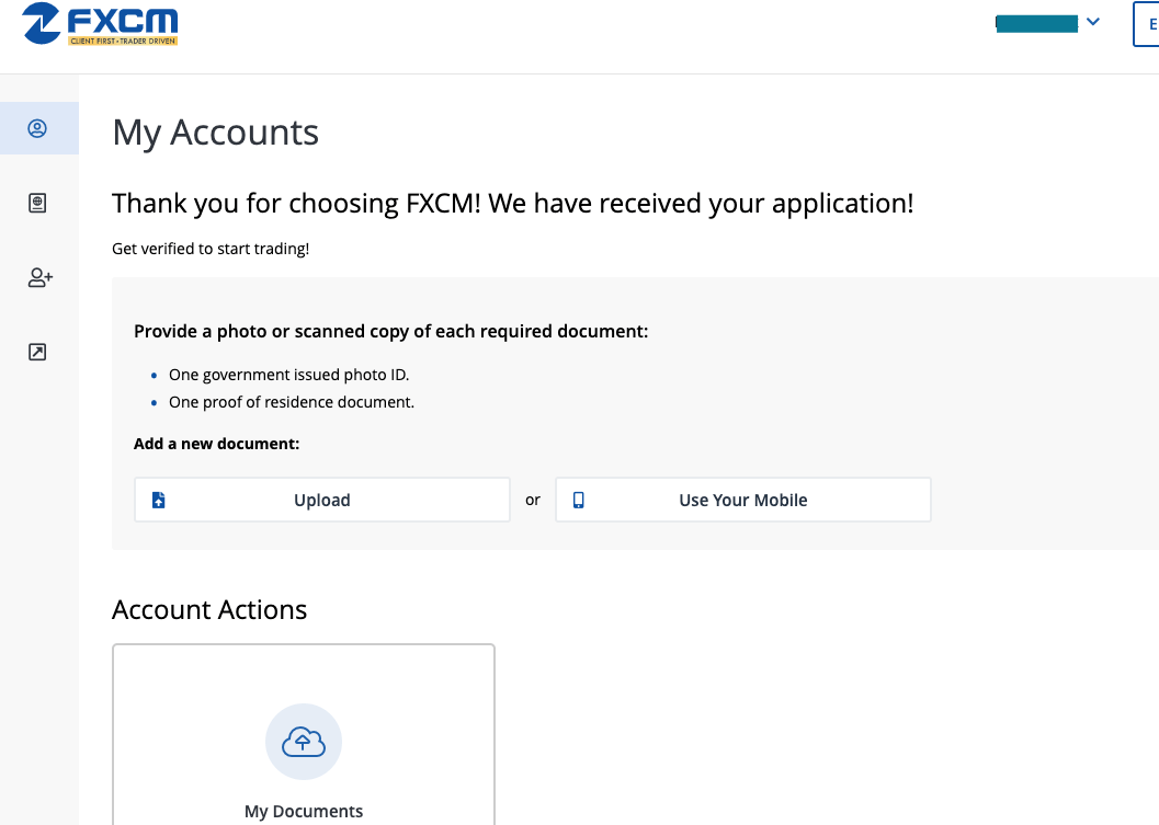 FXCM UK Account Verification