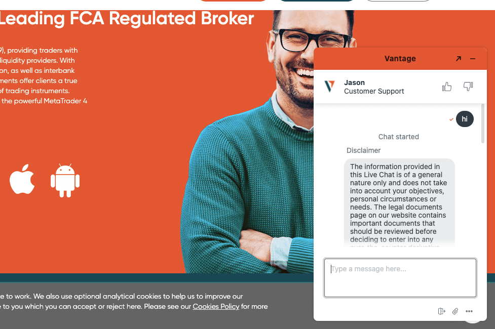 Vantage FX Live Chat