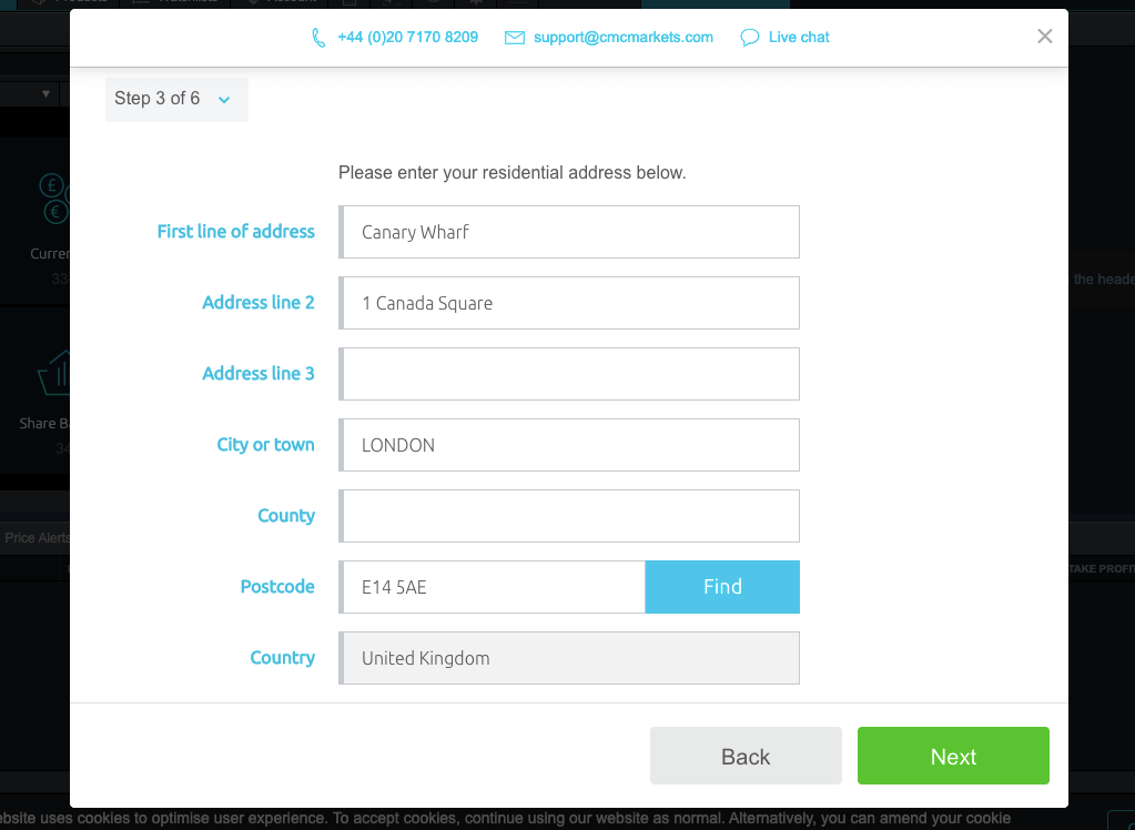 CMC Markets UK Address Verification