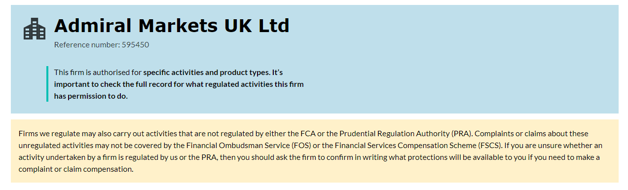 Example  FCA Regulated Broker